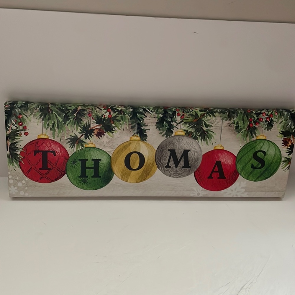 Christmas sign THOMAS New bulbs hanging